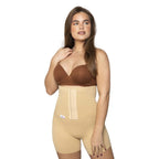 Colanti scurti modelatori cu centura abdominala postnatala integrata, WonderMom Bej marimea M
