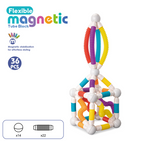 Set de constructie magnetic cu tuburi flexibile (36 piese)