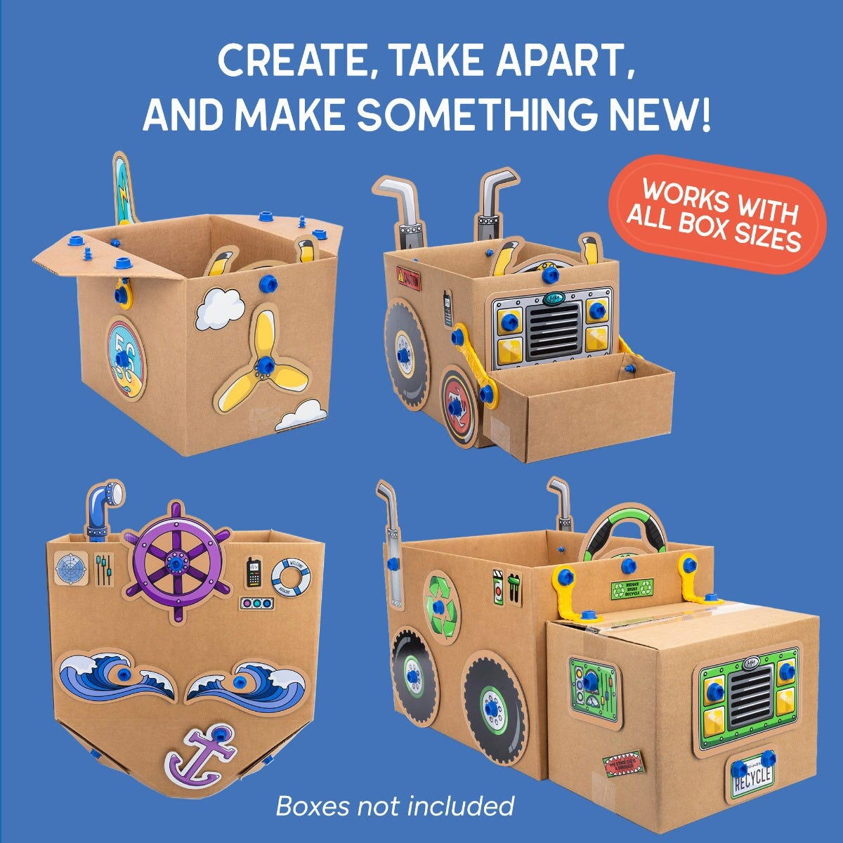 Set de creatie Boxineers™ - Vehicule din carton