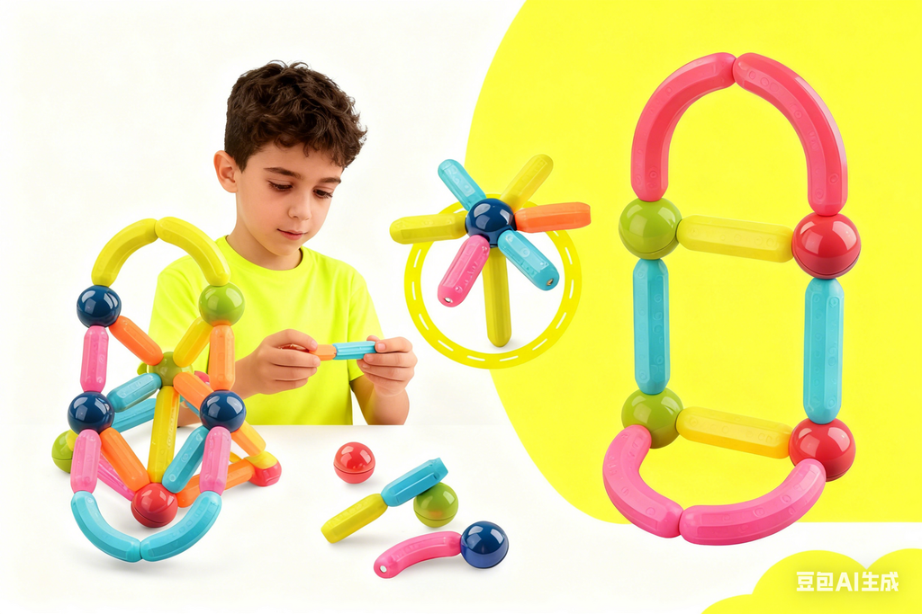 Set de constructie magnetic - Forme 3D (42 piese)