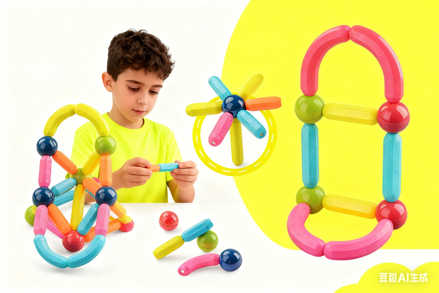 Set de constructie magnetic - Forme 3D (42 piese)