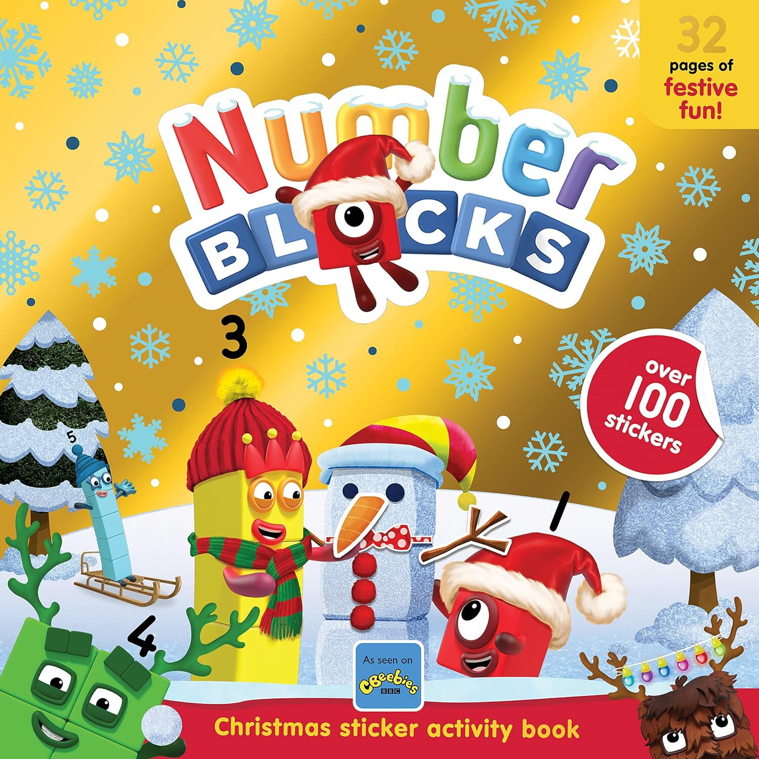 Carte cu abtibilduri si activitati Numberblocks - Magia Craciunului