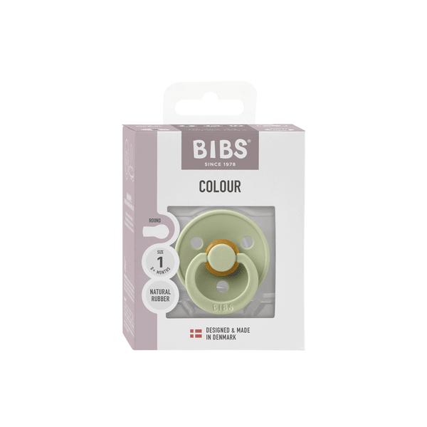 BIBS - Suzeta Colour Latex, tetina rotunda, 0+ luni, ambalaj premium-Sage