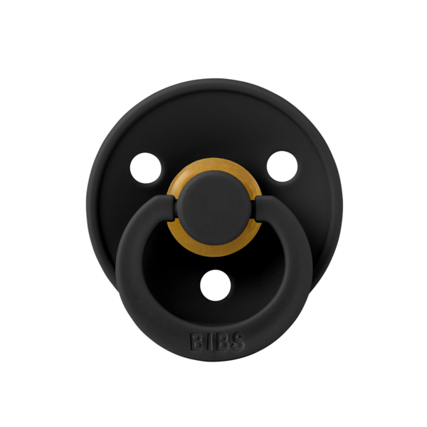 BIBS - Suzeta Colour Latex, tetina rotunda, 0 luni +-Black