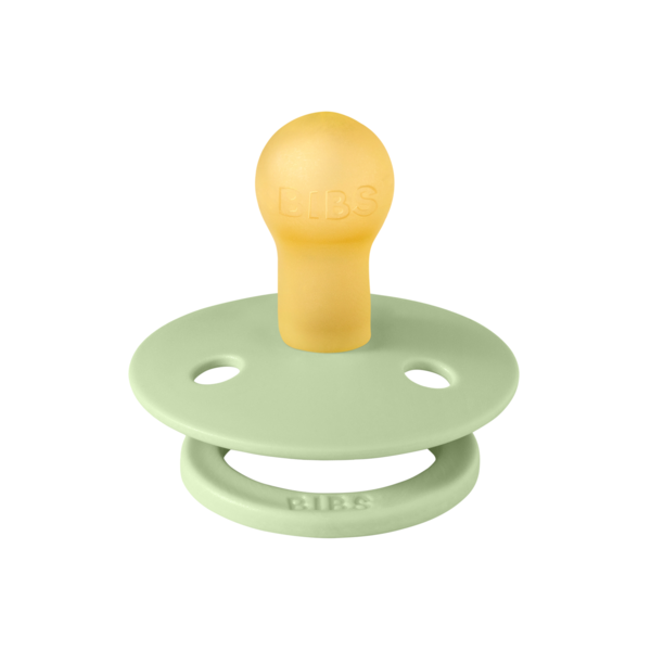 BIBS - Suzeta Colour Latex, tetina rotunda, 0 luni +-Pistachio