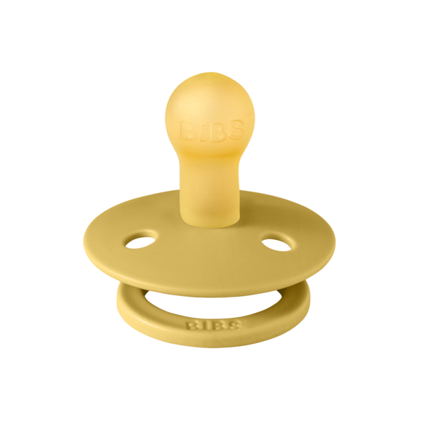 BIBS - Suzeta Colour Latex, tetina rotunda, 0 luni +-Mustard