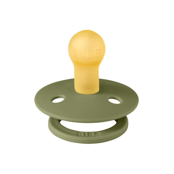 BIBS - Suzeta Colour Latex, tetina rotunda, 0 luni +-Olive