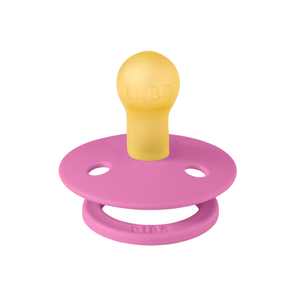 BIBS - Suzeta Colour Latex, tetina rotunda, 0 luni +-Bubblegum