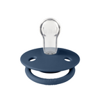 BIBS - Suzeta De Lux Silicon, tetina rotunda, marime universala (0-3 ani)-Steel Blue