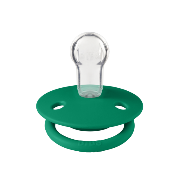 BIBS - Suzeta De Lux Silicon, tetina rotunda, marime universala (0-3 ani)-Evergreen
