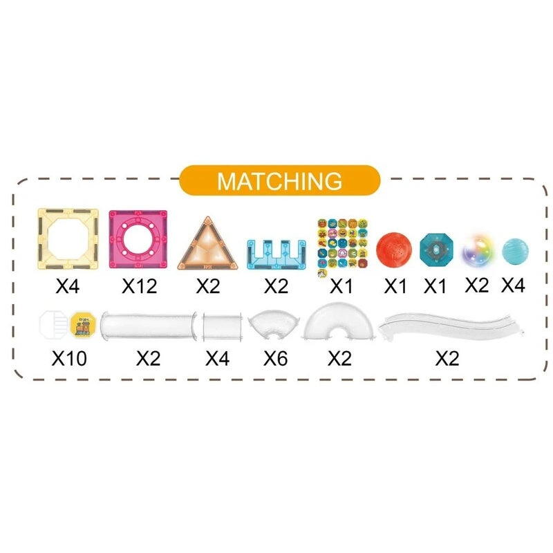 Labirintul meu magnetic cu lumini - 54 piese (7.5 cm)