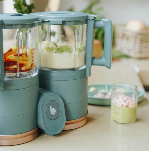 Babymoov - Robot multifunctional Nutribaby Glass 4 in 1 din sticla si otel inoxidabil