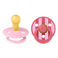BIBS - Set 2 suzete Colour Studio Collection Stripe Latex, tetina rotunda, 0 luni+-Baby Pink