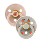 BIBS - Set 2 suzete Colour Studio Collection Ladybug Latex, tetina rotunda, 0 luni+-Blush Mix