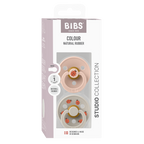 BIBS - Set 2 suzete Colour Studio Collection Ladybug Latex, tetina rotunda, 0 luni+-Blush Mix