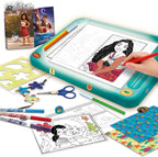 LISCIANI Tablita de desen cu lumini Vaiana 2 din plastic, 5 ani+, cu sabloane si accesorii creative
