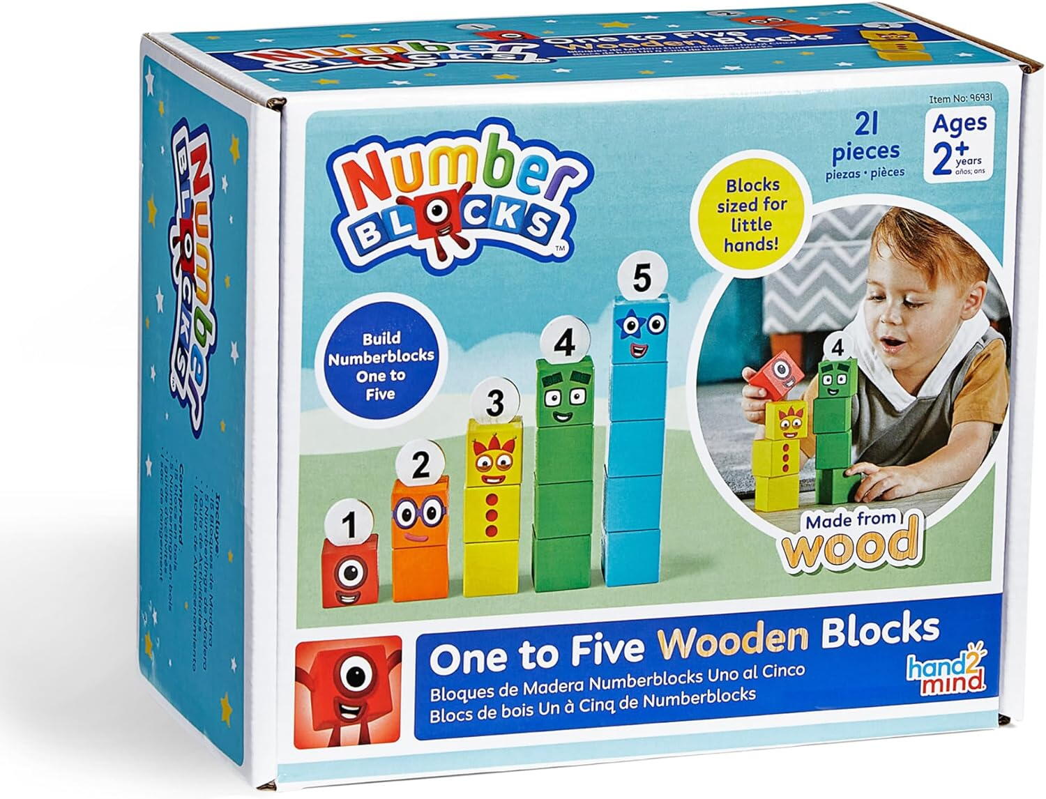 Cuburi din lemn Numberblocks  - De la 1 la 5