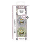 BIBS x LIBERTY - Set 2 suzete Colour Capel Latex, tetina rotunda, 6 luni+-Sage/Cloud
