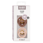 BIBS - Set 2 suzete Colour Latex, tetina rotunda, 18 luni +-Blush/Woodchuck