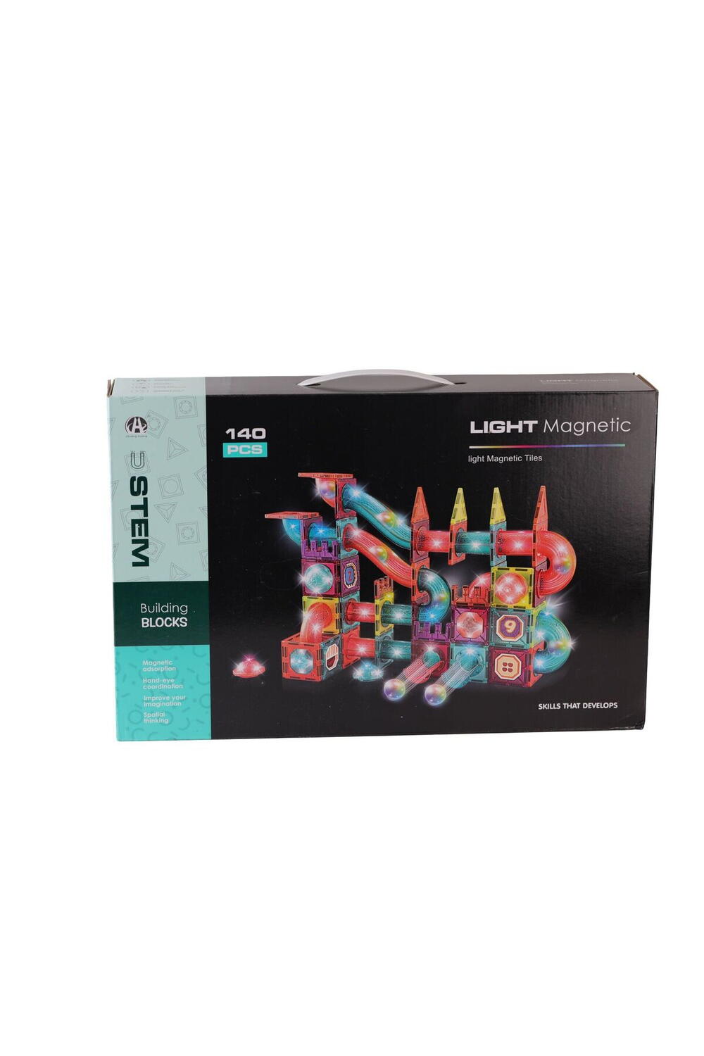 Labirintul meu magnetic cu lumini - 140 piese (7.5 cm)