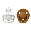 BIBS - Set 2 suzete De Lux Silicon, tetina rotunda, marime universala-Haze/Caramel