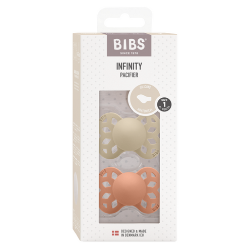 BIBS Set 2 suzete Infinity Silicon tetina anatomica 0 luni+ silicon fara PVC BPA Phthalati