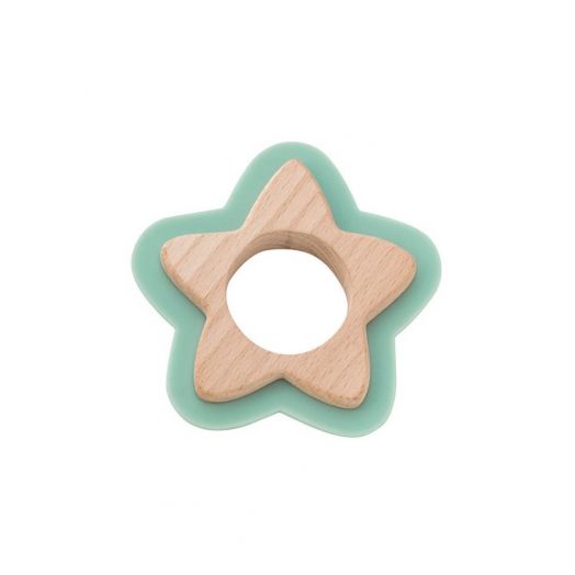 Natural Teething Toy Green Star