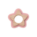 Jucarie naturala pentru dentitie Star Roz