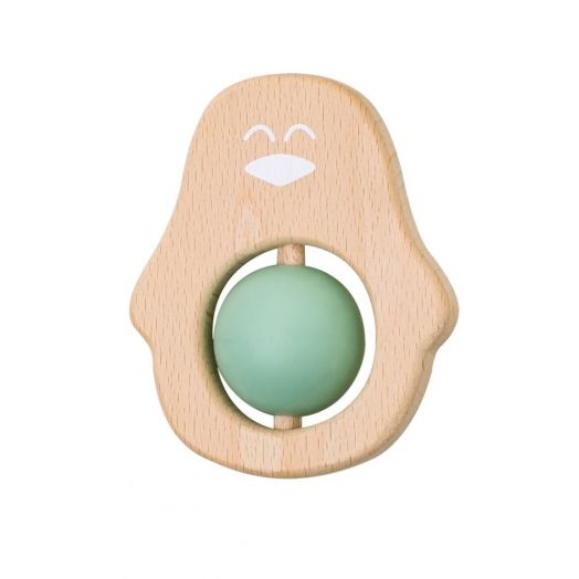 Natural Teething Toy Green Penguin