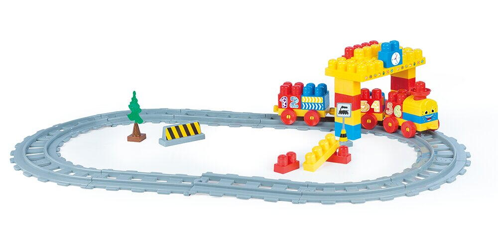 Set de constructii cu trenulet - 58 piese
