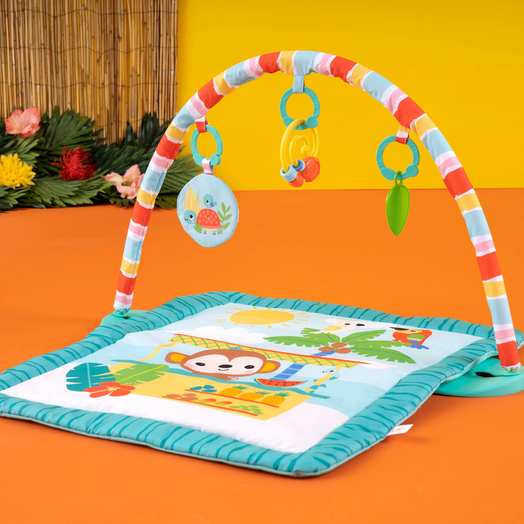 Bright Starts - Salteluta de joaca cu bara de jucarii Tiki Toy Bar
