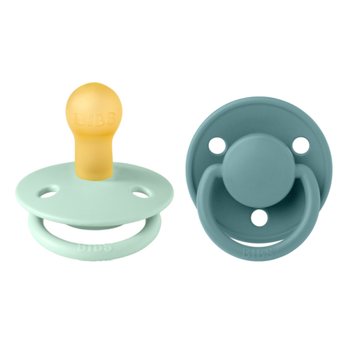 BIBS Set 2 suzete De Lux Latex tetina rotunda 0 luni+ material latex 100% natural fara PVC BPA