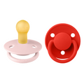 BIBS - Set 2 suzete De Lux Latex, tetina rotunda, 0 luni +-Blossom/Candy Apple