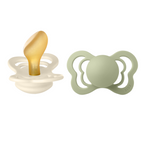 BIBS - Set 2 suzete Couture Latex, tetina anatomica, 6 luni +-Ivory/Sage