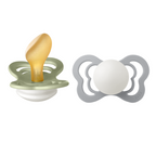 BIBS - Set 2 suzete Fosforescente Couture Glow Latex, tetina anatomica, 6 luni +-Sage/Cloud