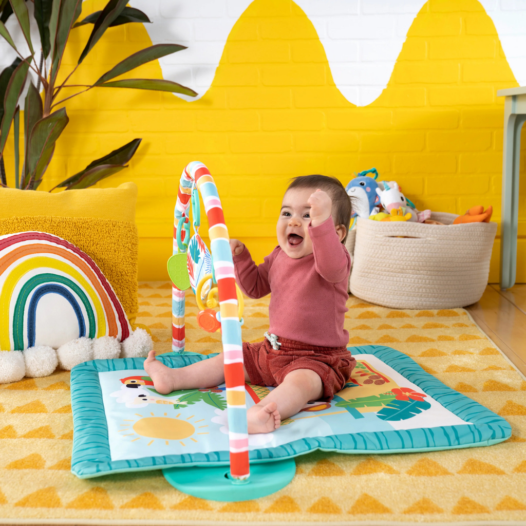 Bright Starts - Salteluta de joaca cu bara de jucarii Tiki Toy Bar