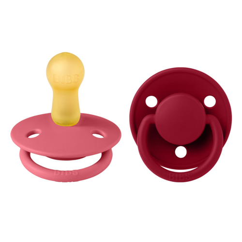 BIBS Set 2 suzete De Lux Latex tetina rotunda 6 luni + latex 100% natural fara PVC BPA