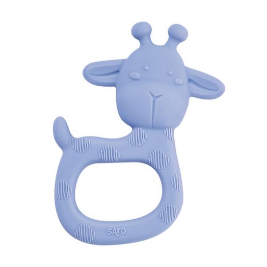 Silicone Teether 'Giraffe Party' Blue