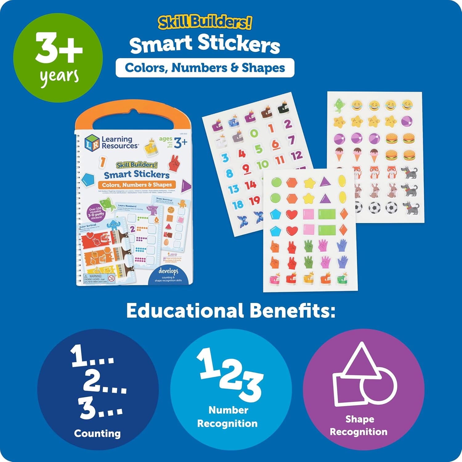 Set activitati educative cu abtibilduri - Culori, numere si forme