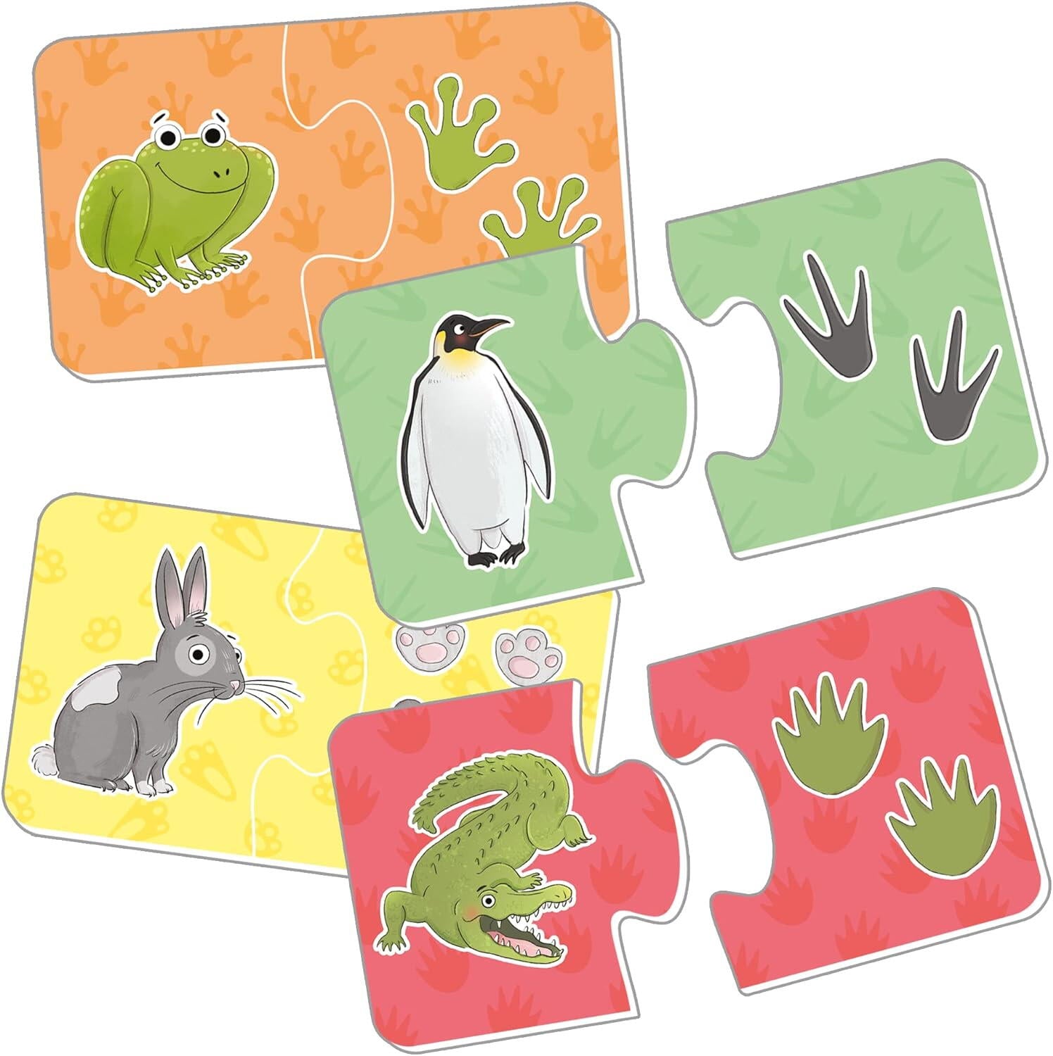 Puzzle de asociere - animalutele si urmele lor
