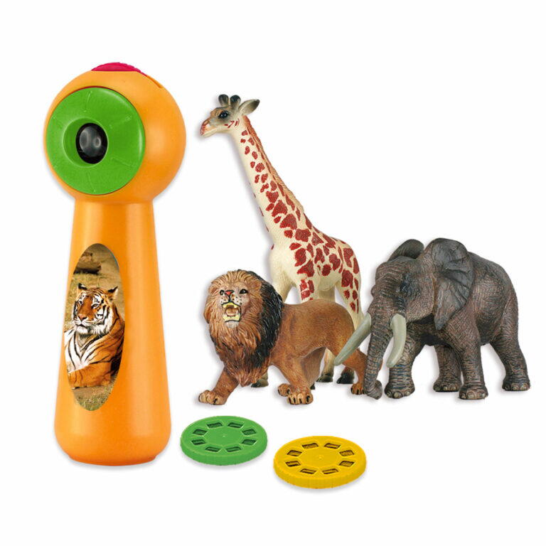 Set proiector tip lanterna & 3 figurine - Animalute