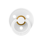 BIBS - Suzeta Colour Latex, tetina rotunda, 6 luni +-White