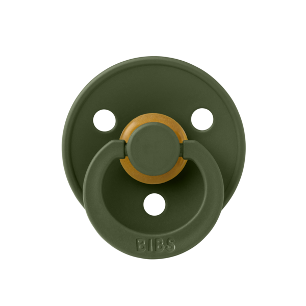 BIBS - Suzeta Colour Latex, tetina rotunda, 6 luni +-Hunter Green