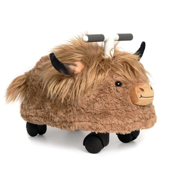Prince Lionheart Hairies Ride-On Inflatable Toy - Fun and Safe Ride for Kids, Highland Cow Scotch