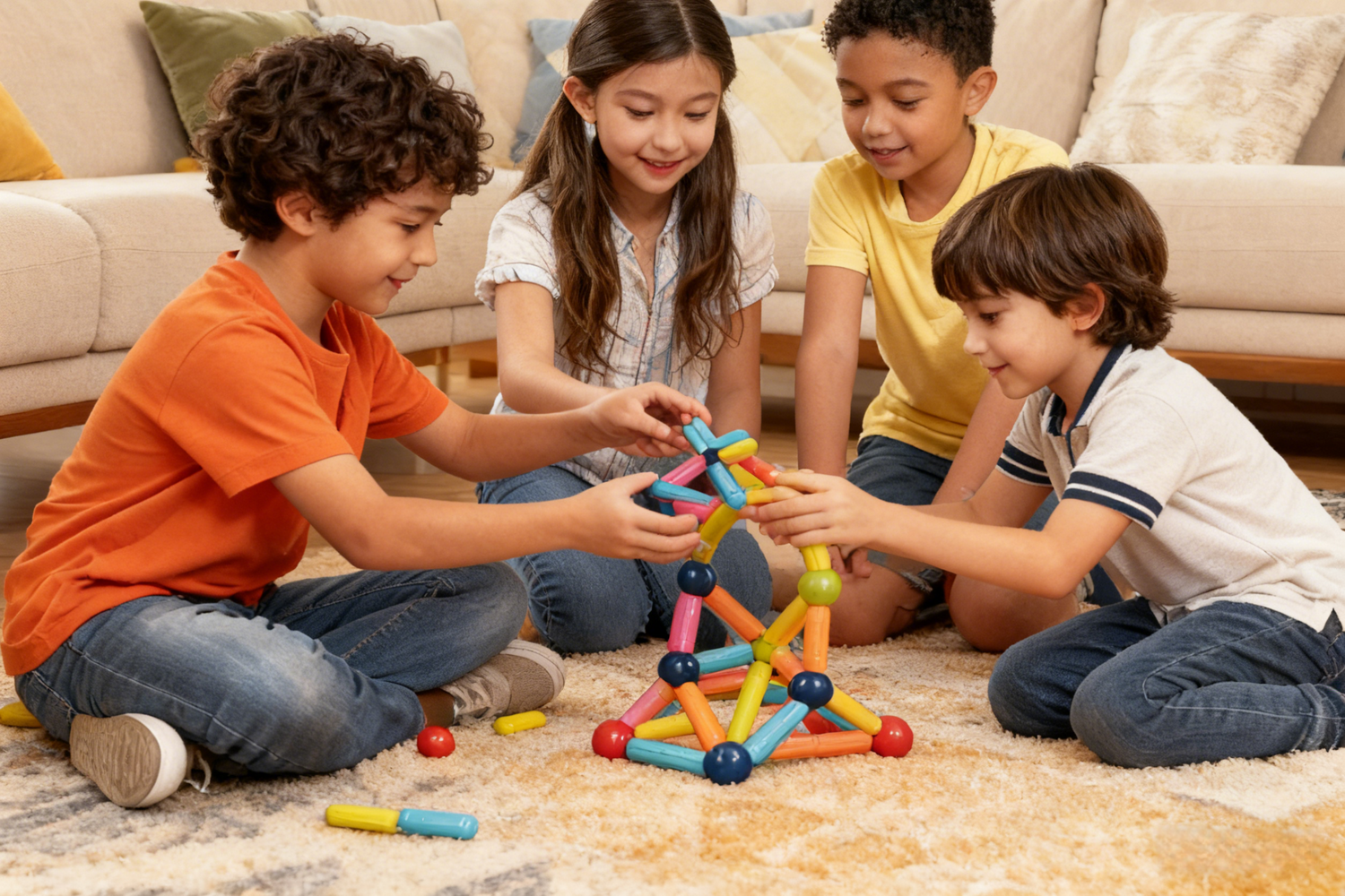 Set de constructie magnetic - Forme 3D (42 piese)