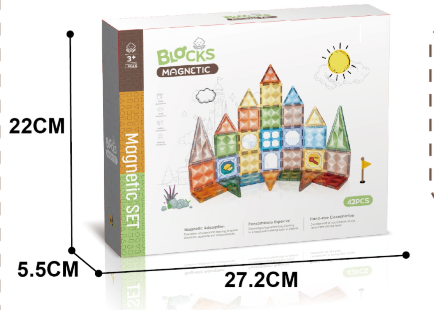 Joc magnetic Diamond - 42 piese (7.5 cm)
