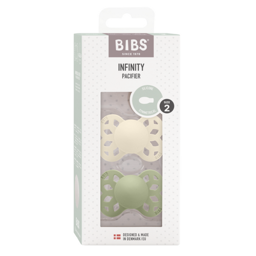 BIBS Set 2 suzete Infinity Silicon tetina simetrica 6 luni + silicon fara BPA