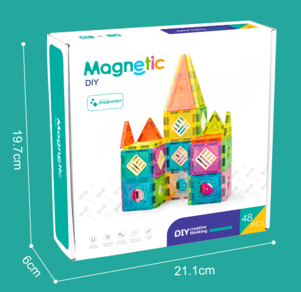 Set de constructie magnetic - 48 piese (5.5 cm)