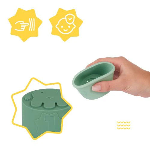 Badabulle - Set 7 jucarii stivuibile pentru baie