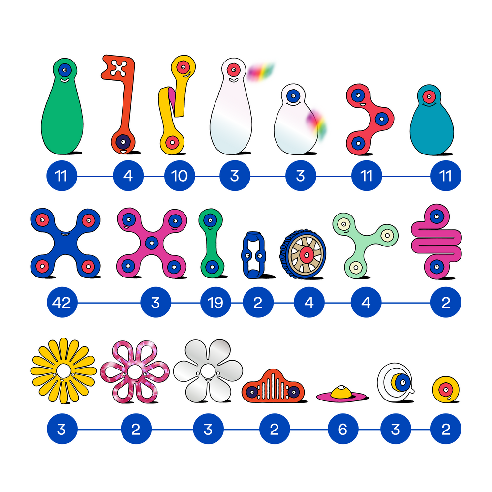 Clixo® joc magnetic de construit - Distractie in familie (150 piese)